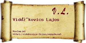 Vidákovics Lajos névjegykártya