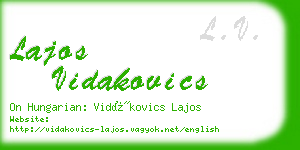 lajos vidakovics business card